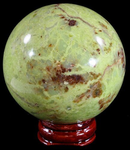 Polished Green Opal Sphere - Madagascar #55076